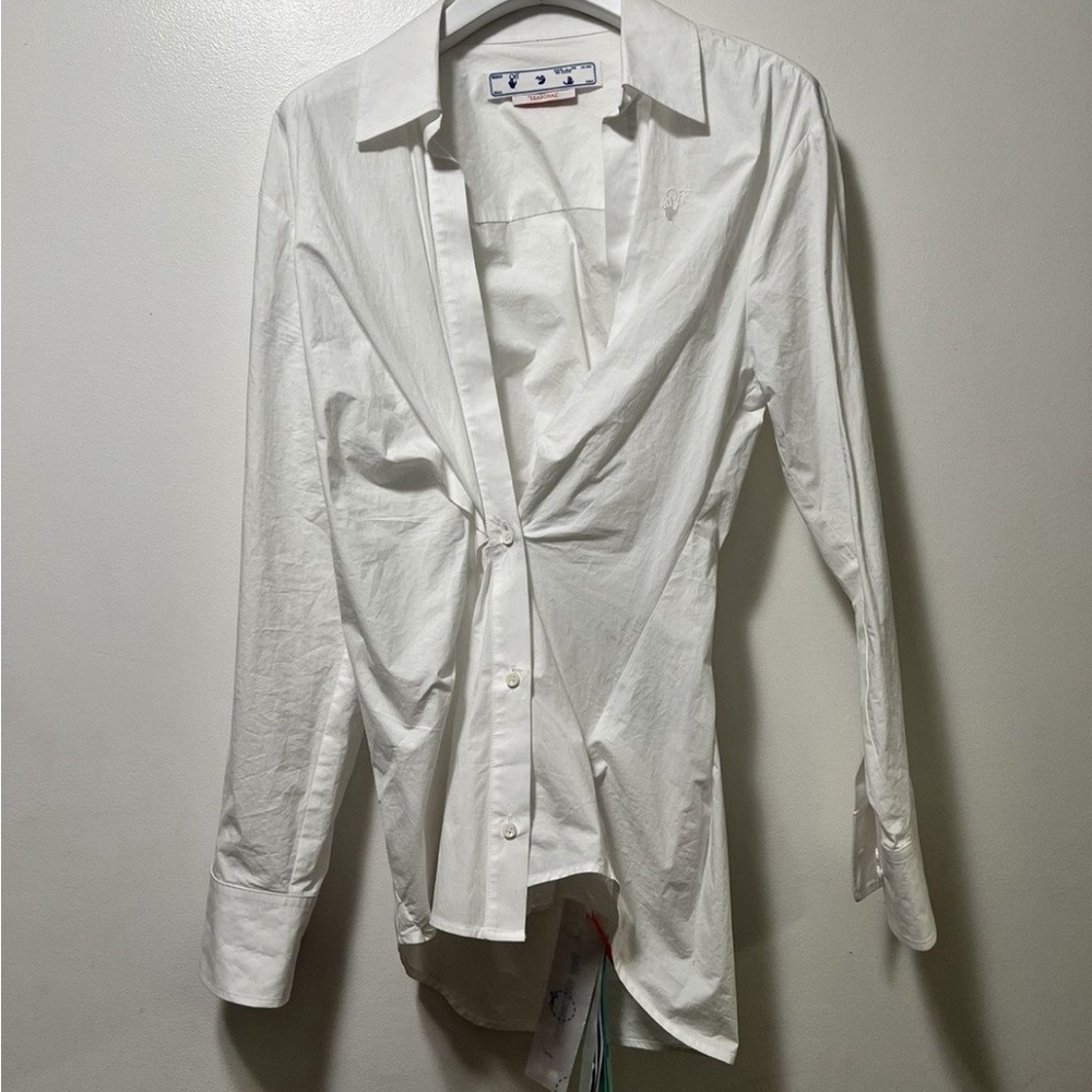 Off-White Wrapped Waist Poplin Shirt